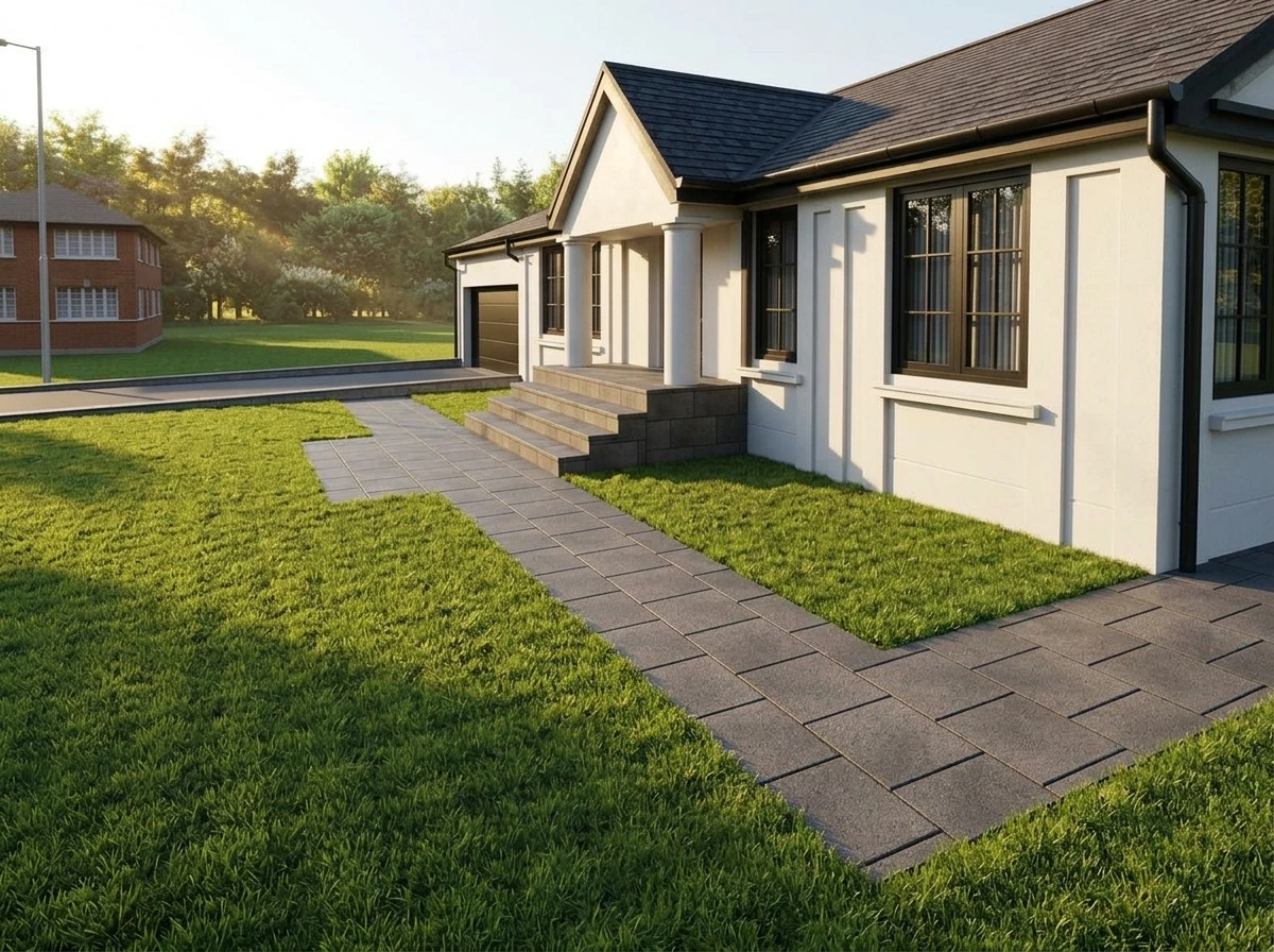 Proposed granite walkway and entrance