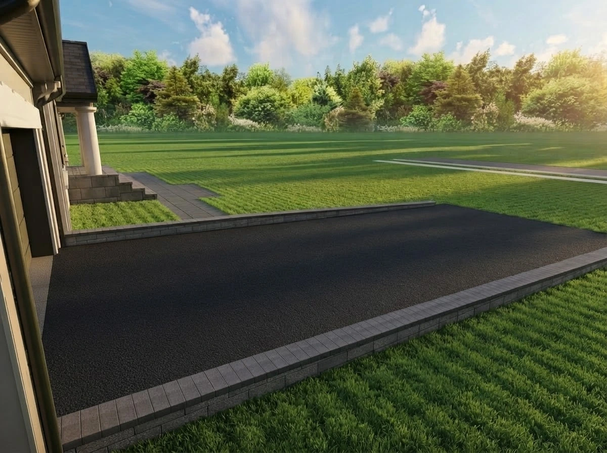 Close view of the proposed driveway border